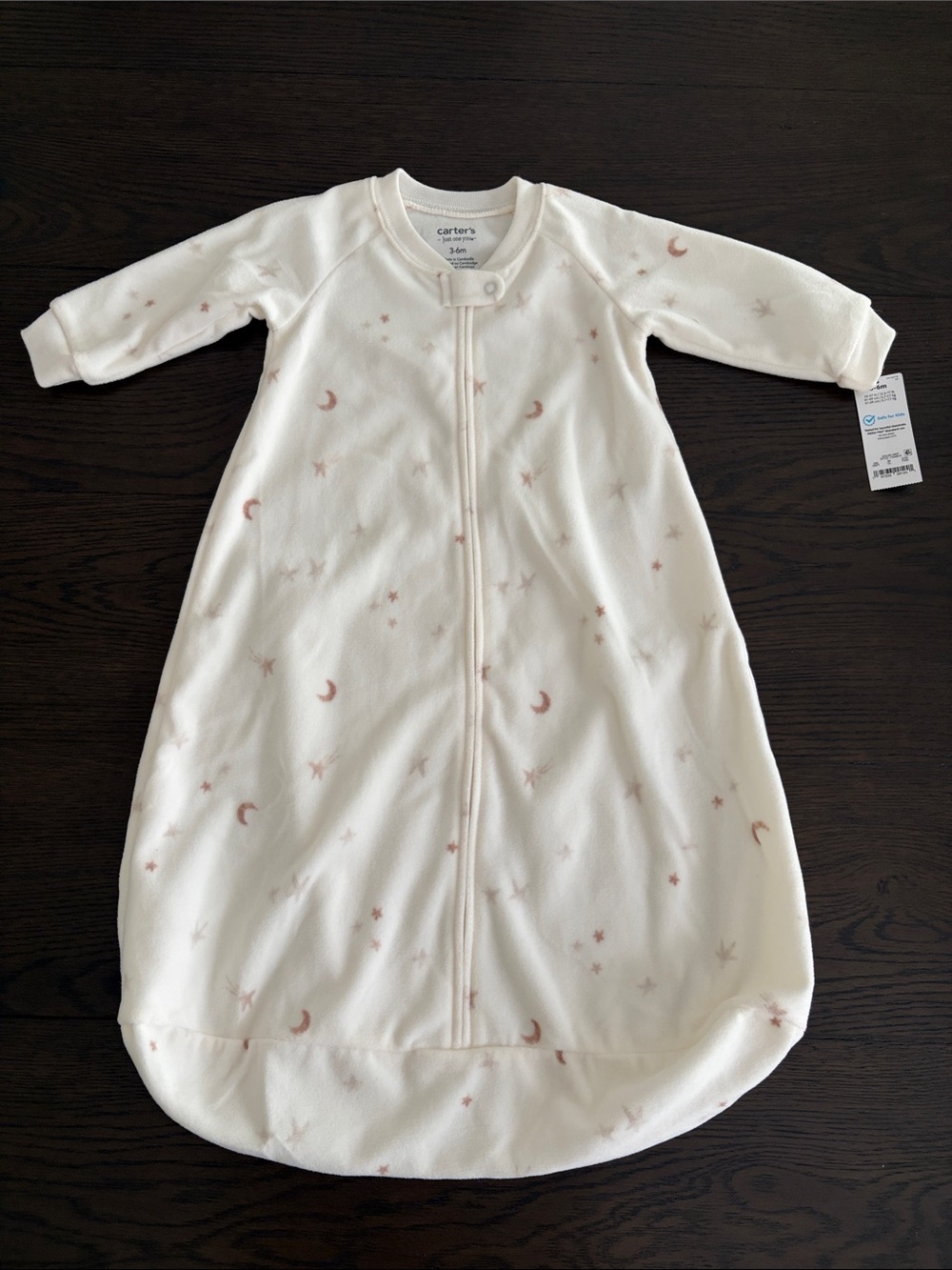 Carter's Cream Sleep Sack with Moon & Star Print (3-6M)